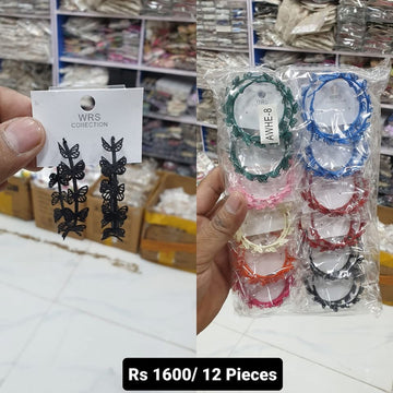Butterfly Fiber Earrings – Pack of 12 Mix Color