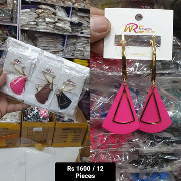 Wholesale Long Stylish Earrings – Pack of 12, Multi-Color