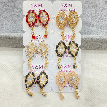 Zircon Earrings – Pack of 6 (Wholesale Deal)