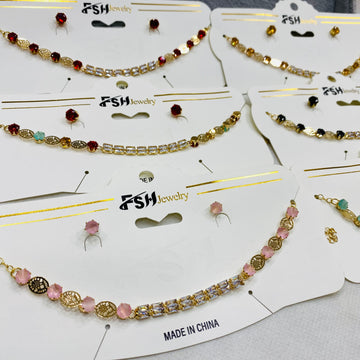 ✨ Zircon Chokar Set – Pack of 12 | Mix Designs ✨