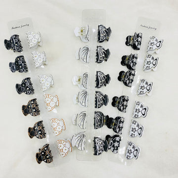 ✨ Small Hair Cachers – Pack of 12 Cards | Mix Designs & Colors | Imported Quality