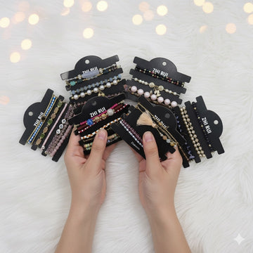 ✨ Korean Crystal Adjustable Bracelet – Set of 5 | Mix Designs & Colors