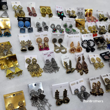 ✨ Imported Mix Metal Jhumka Box – 50 Pairs Wholesale ✨