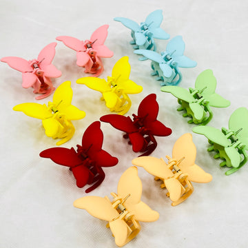 🦋Butterfly Hair Clips – Mix Colors | Wholesale Pack of 12