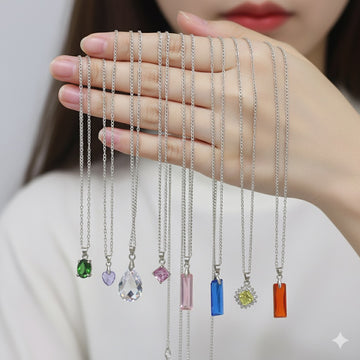 Mix Design Crystal Pendant Necklaces | Wholesale Pack of 6 / 12 / 24