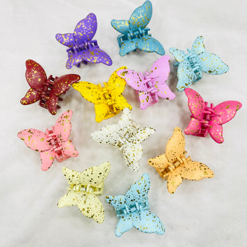 🦋 Butterfly Hair Clips – Mix Colors | Wholesale Pack of 12