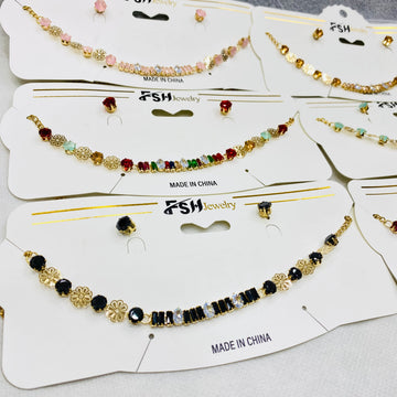 ✨ Zircon Chokar Set – Pack of 12 | Mix Designs ✨
