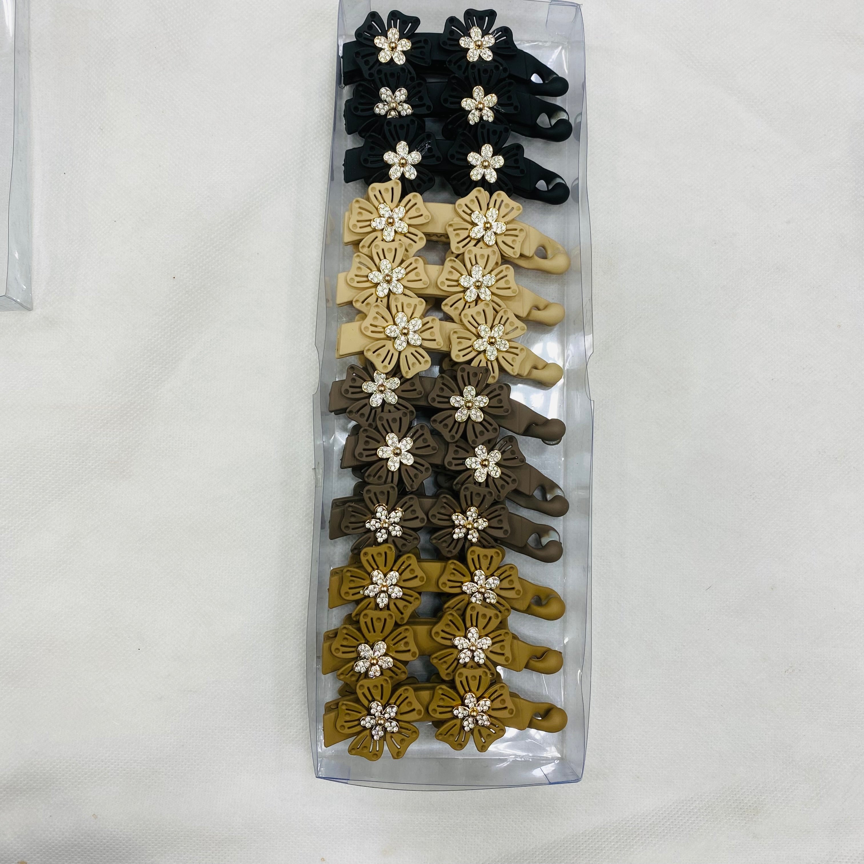 Bana Hair Clip Box – Pack of 12 | Mix Designs & Colors | Imported Quality