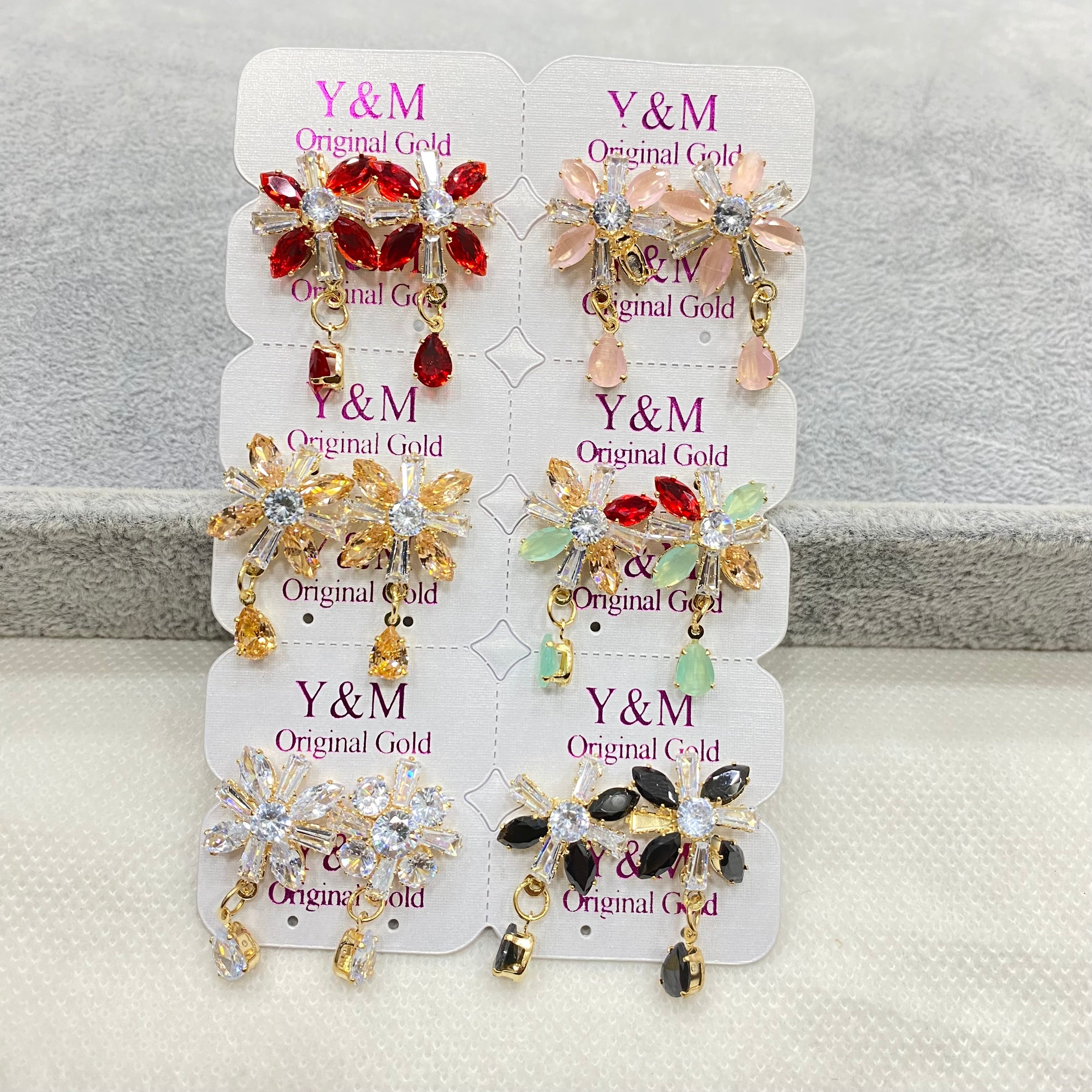 Zircon Earrings – Pack of 6 (Wholesale Deal)
