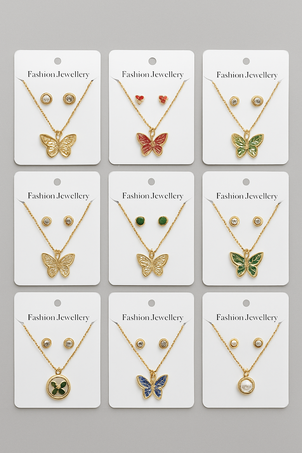 🦋 Butterfly & Stylish Pendants – 12 Pcs Mix Pack 🎀
