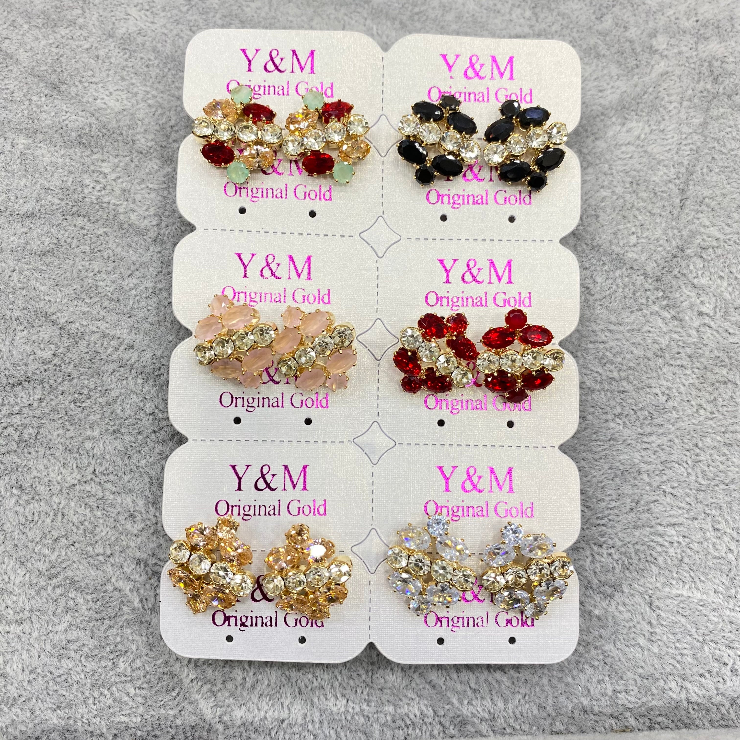 Zircon Earrings – Pack of 6 (Wholesale Deal)