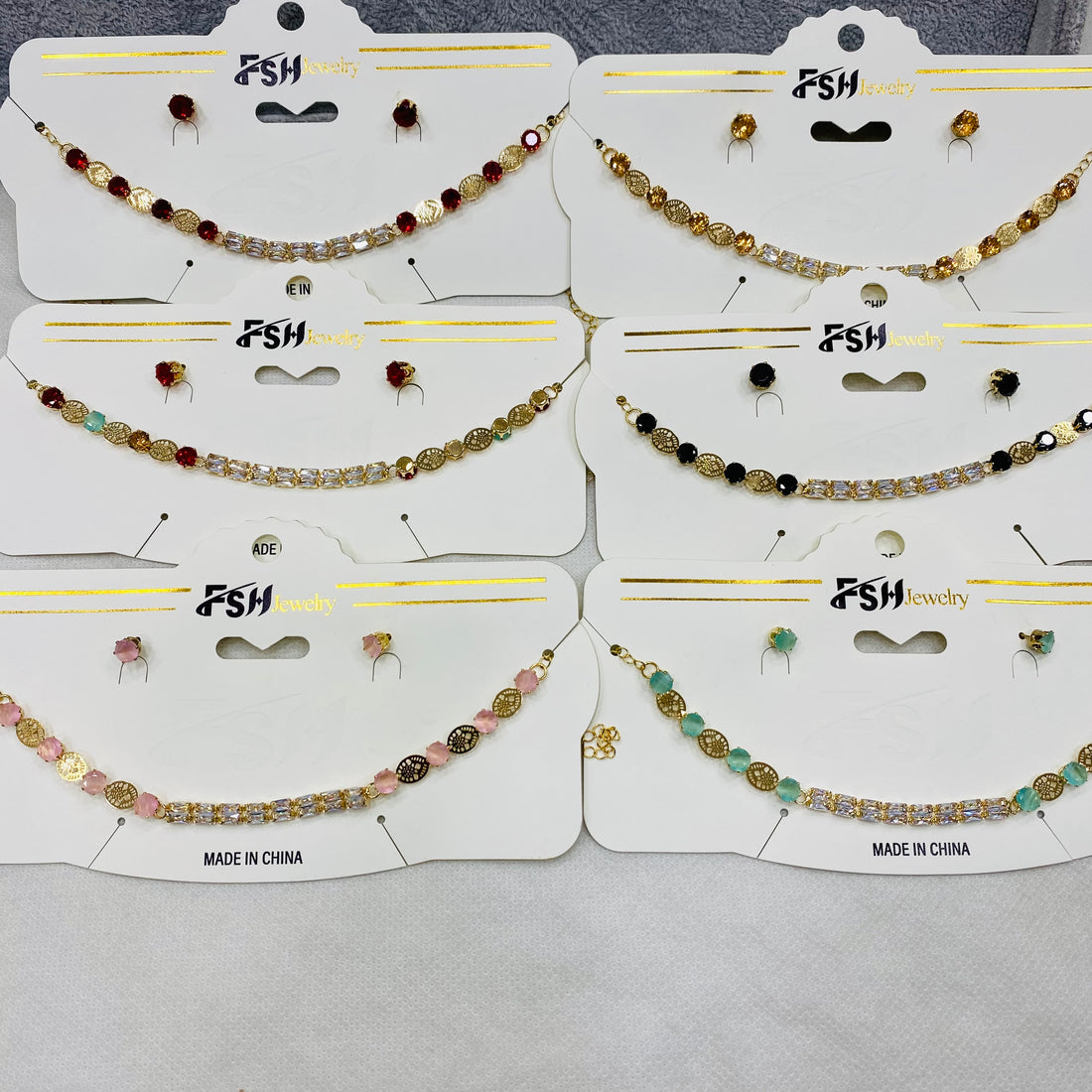 ✨ Zircon Chokar Set – Pack of 12 | Mix Designs ✨