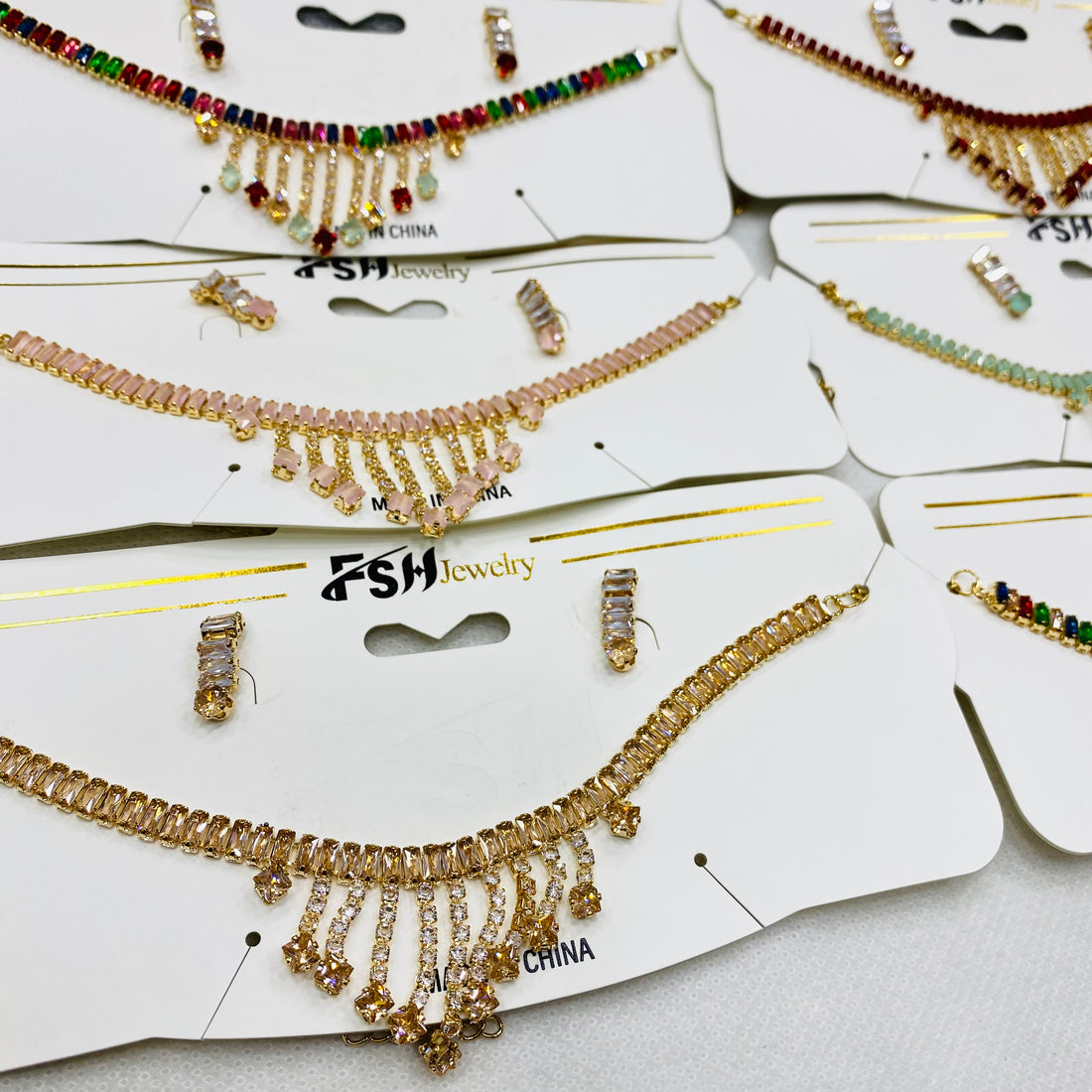 ✨ Zircon Chokar Set – Pack of 12 | Mix Designs ✨