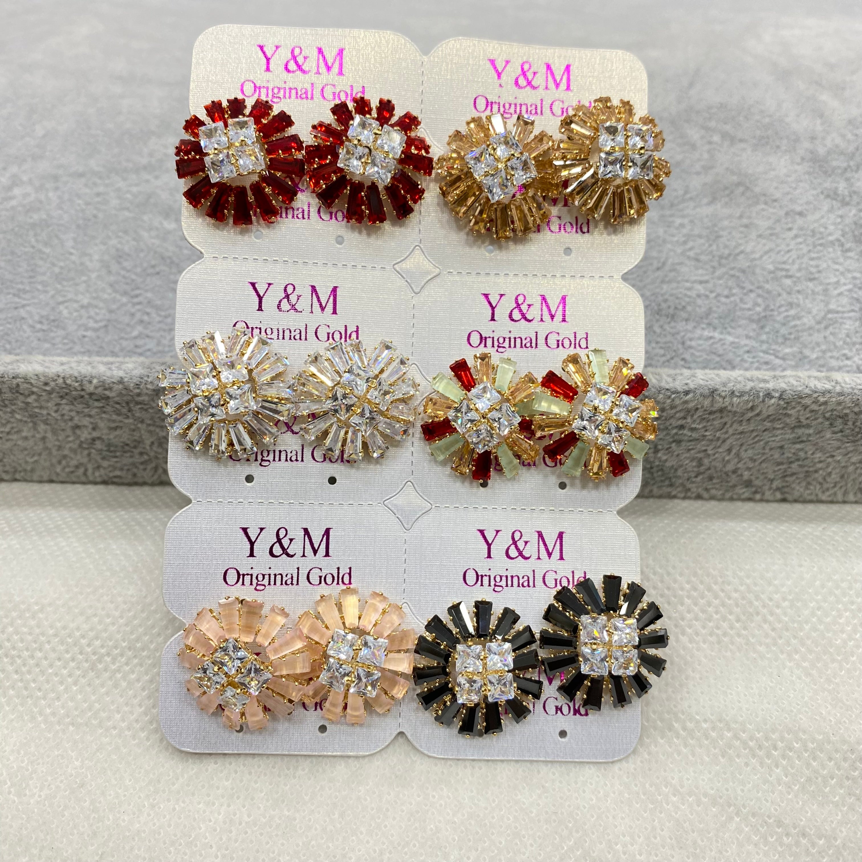 Zircon Earrings – Pack of 6 (Wholesale Deal)