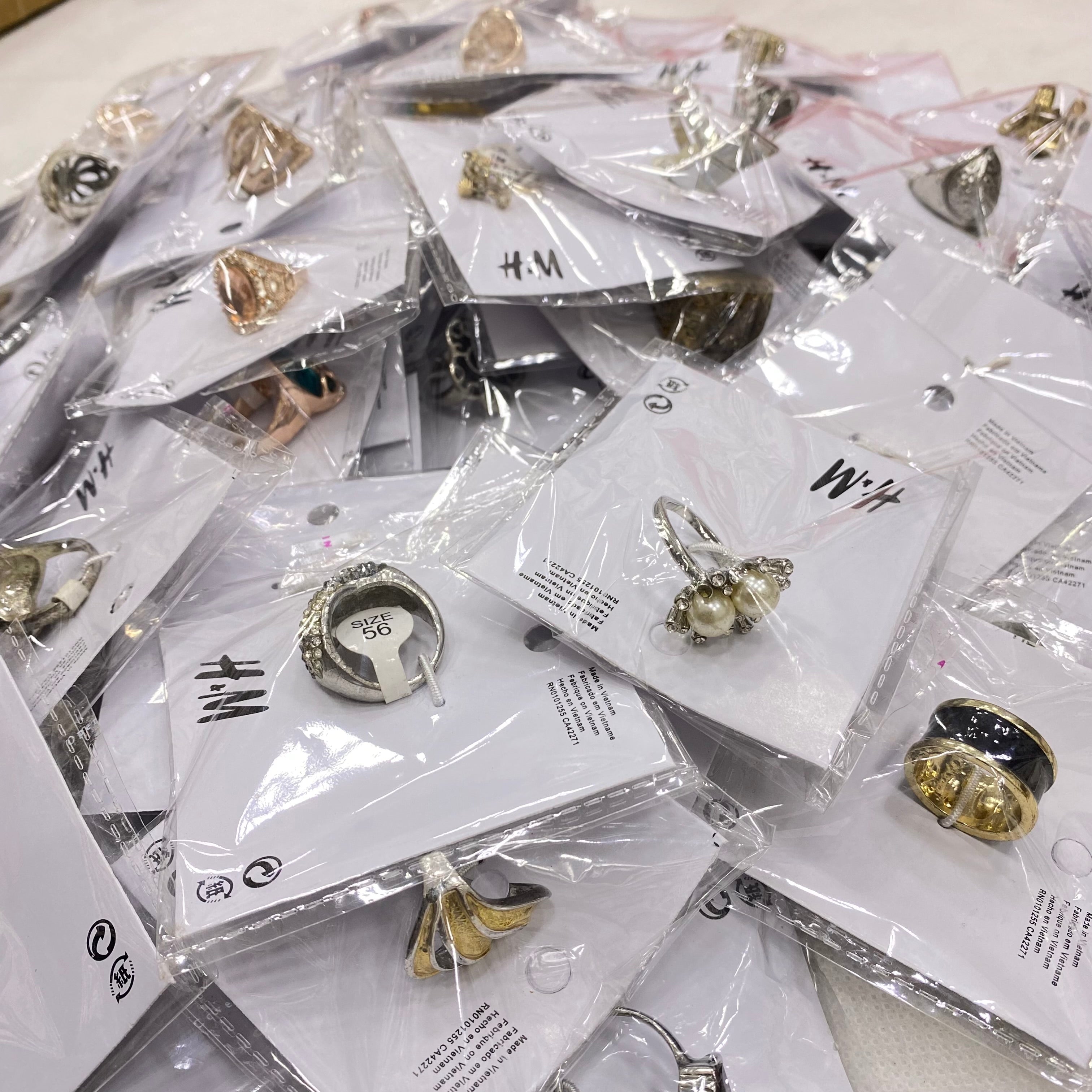 Imported Zircon & Stone Rings – 1 kg Box, Mix Sizes & Designs