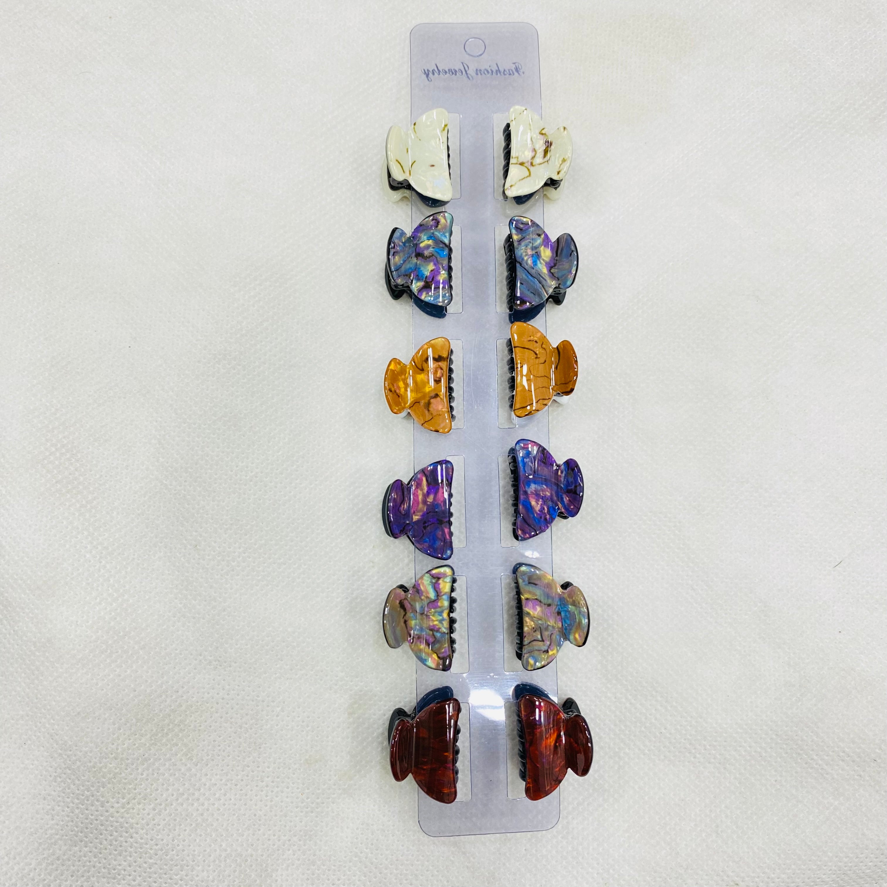 ✨ Small Hair Cachers – Pack of 12 Cards | Mix Designs & Colors | Imported Quality