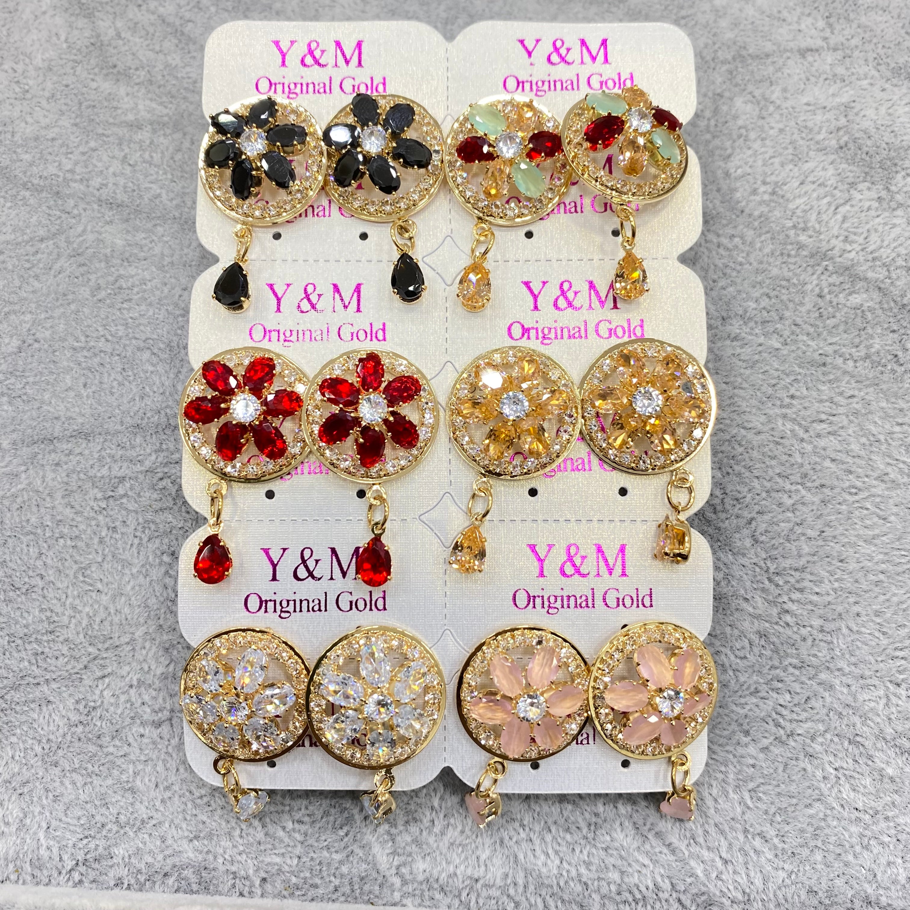 Zircon Earrings – Pack of 6 (Wholesale Deal)