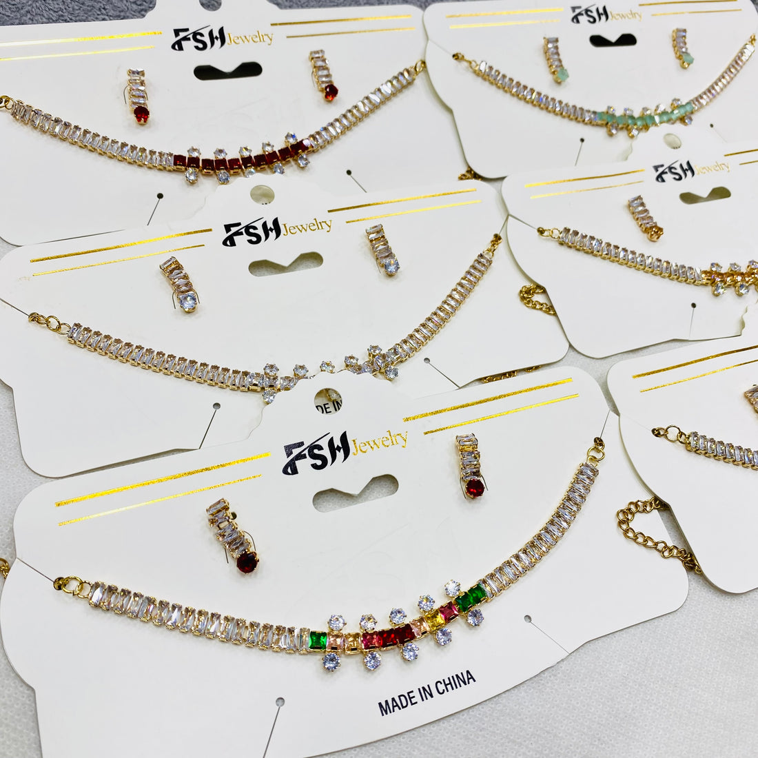 ✨ Zircon Chokar Set – Pack of 12 | Mix Designs ✨