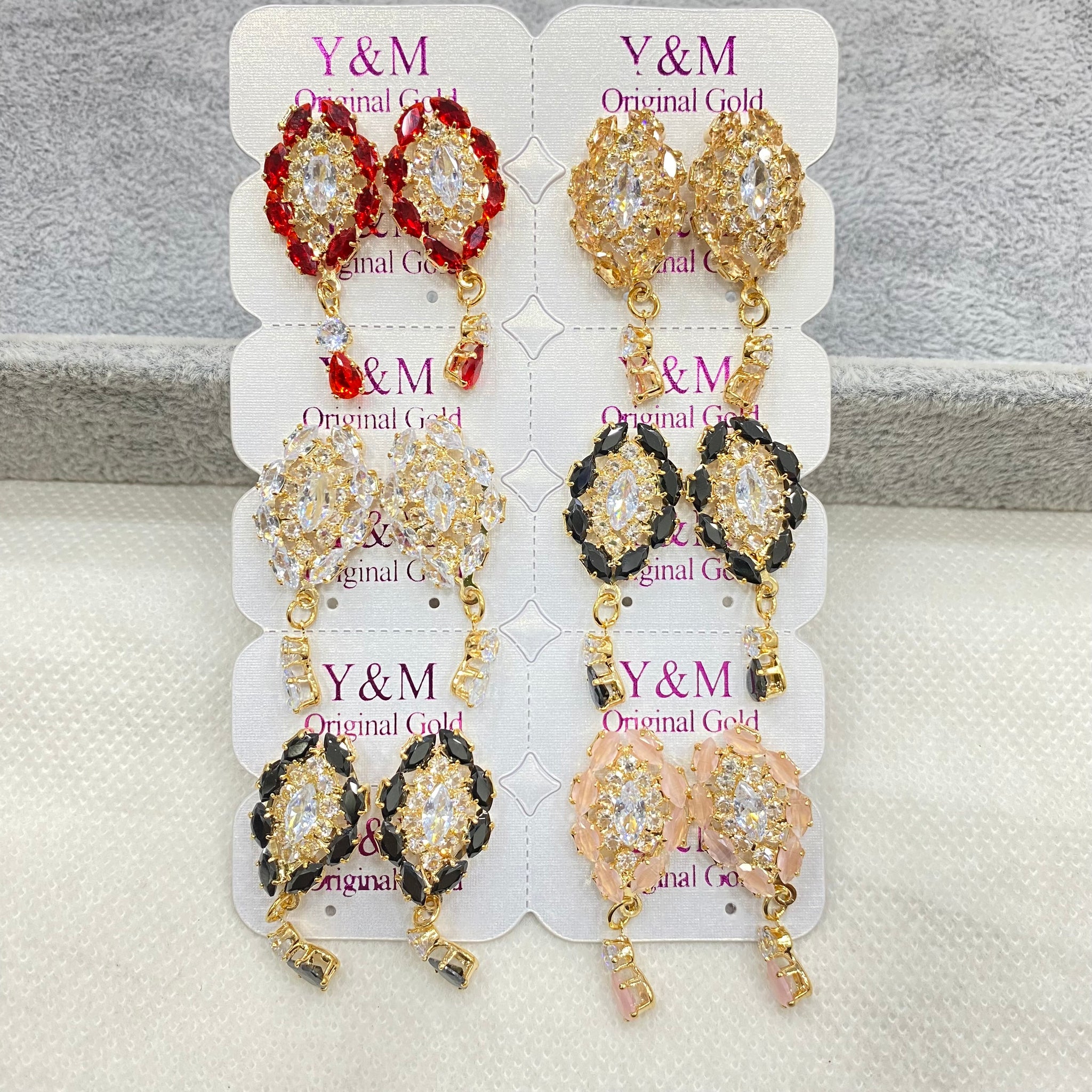Zircon Earrings – Pack of 6 (Wholesale Deal)