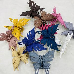 🦋 Butterfly Hair Clips – Large Size | Mix Colors | Pack of 12 (Wholesale)