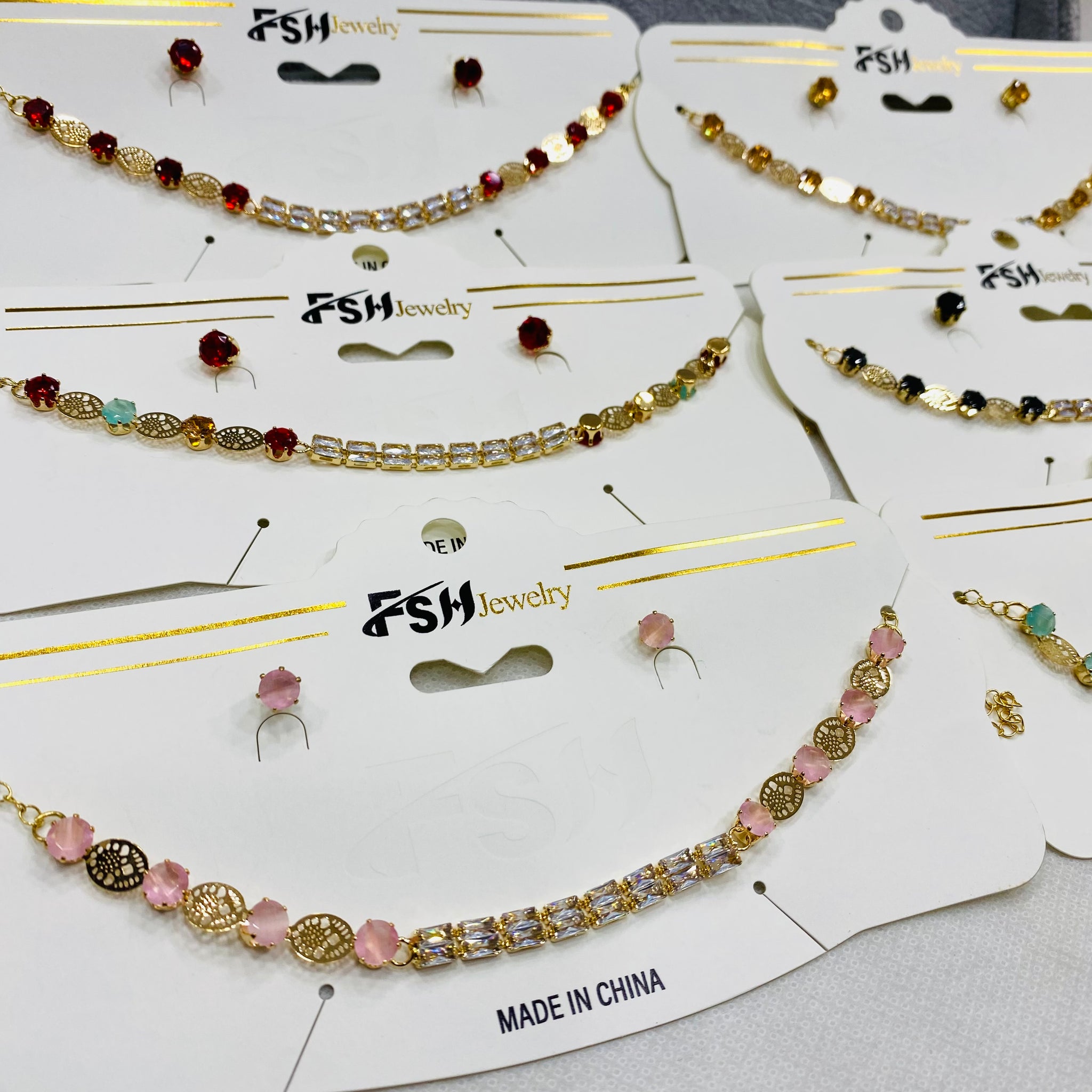 ✨ Zircon Chokar Set – Pack of 12 | Mix Designs ✨