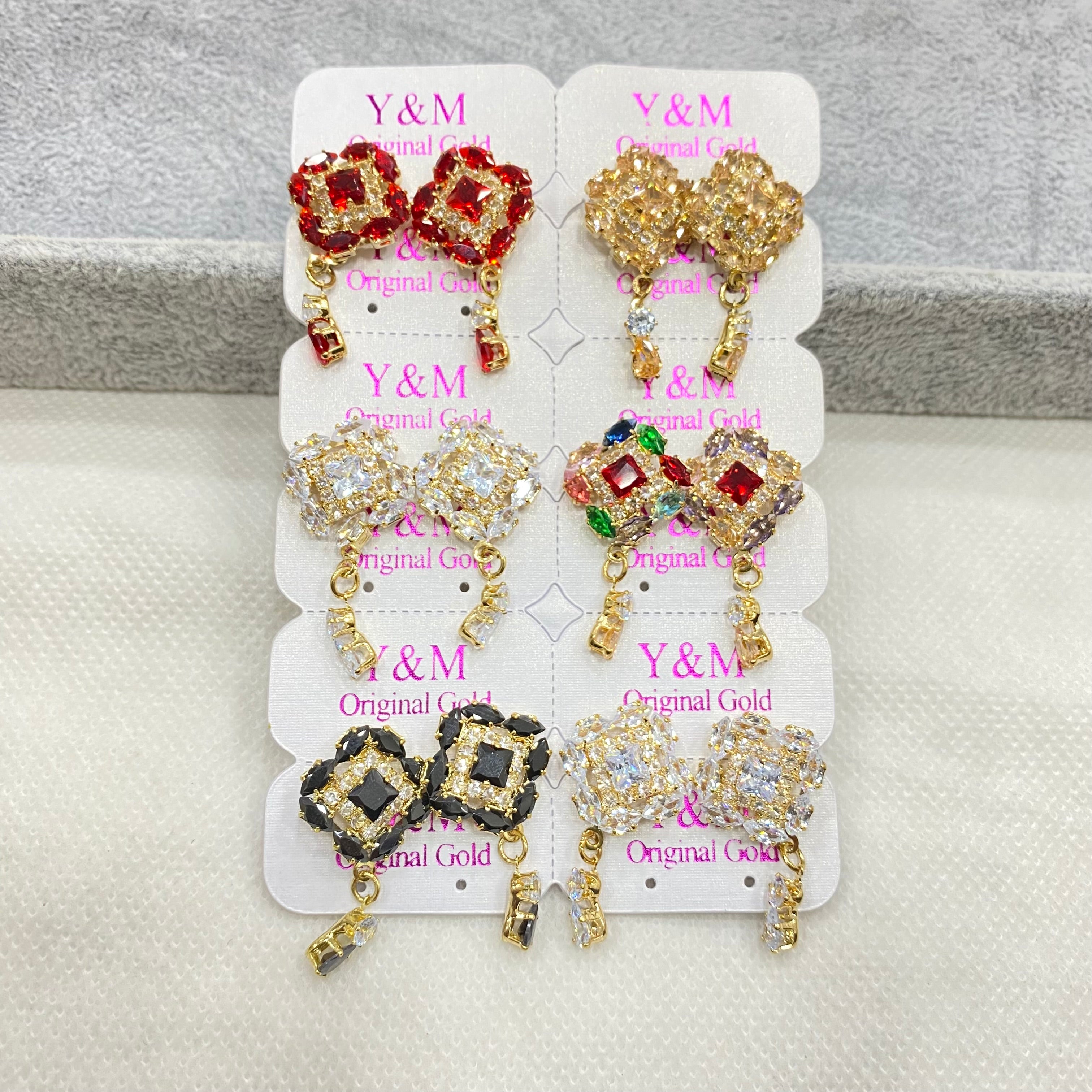 Zircon Earrings – Pack of 6 (Wholesale Deal)