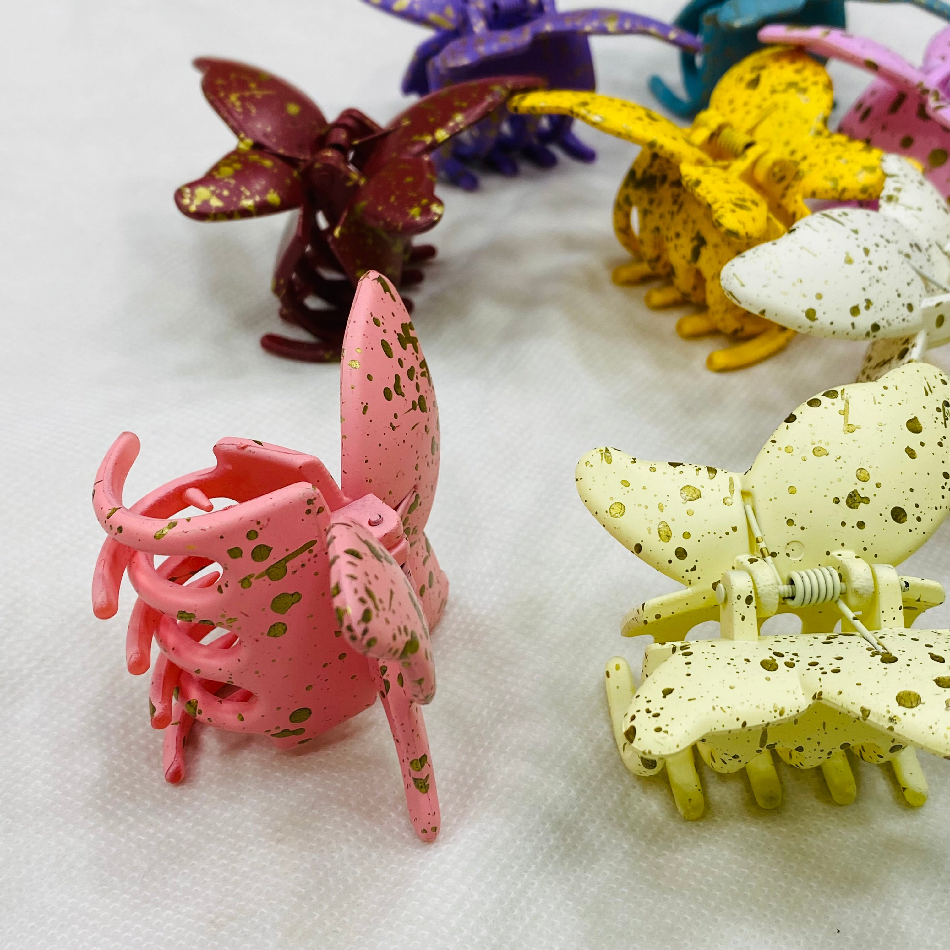 🦋 Butterfly Hair Clips – Mix Colors | Wholesale Pack of 12