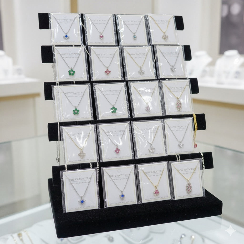 💎 Mix Design Stone Necklace with Chain – Wholesale Packs