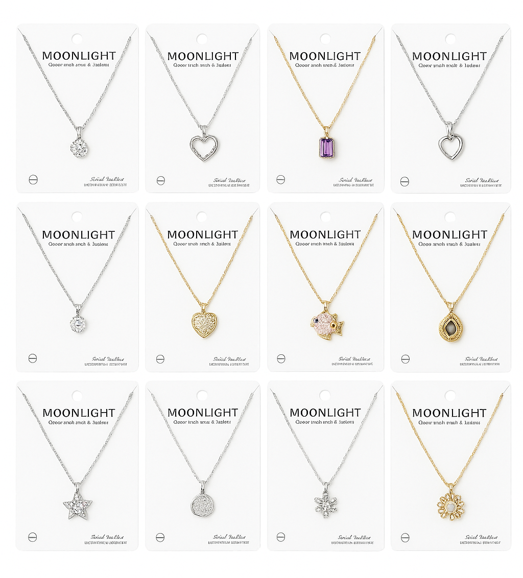 ✨ Imported Stone Necklaces – 12 Mix Designs & Colors ✨ (Pack of 12 Deal)