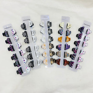 ✨ Small Hair Cachers – Pack of 12 Cards | Mix Designs & Colors | Imported Quality