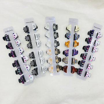 ✨ Small Hair Cachers – Pack of 12 Cards | Mix Designs & Colors | Imported Quality