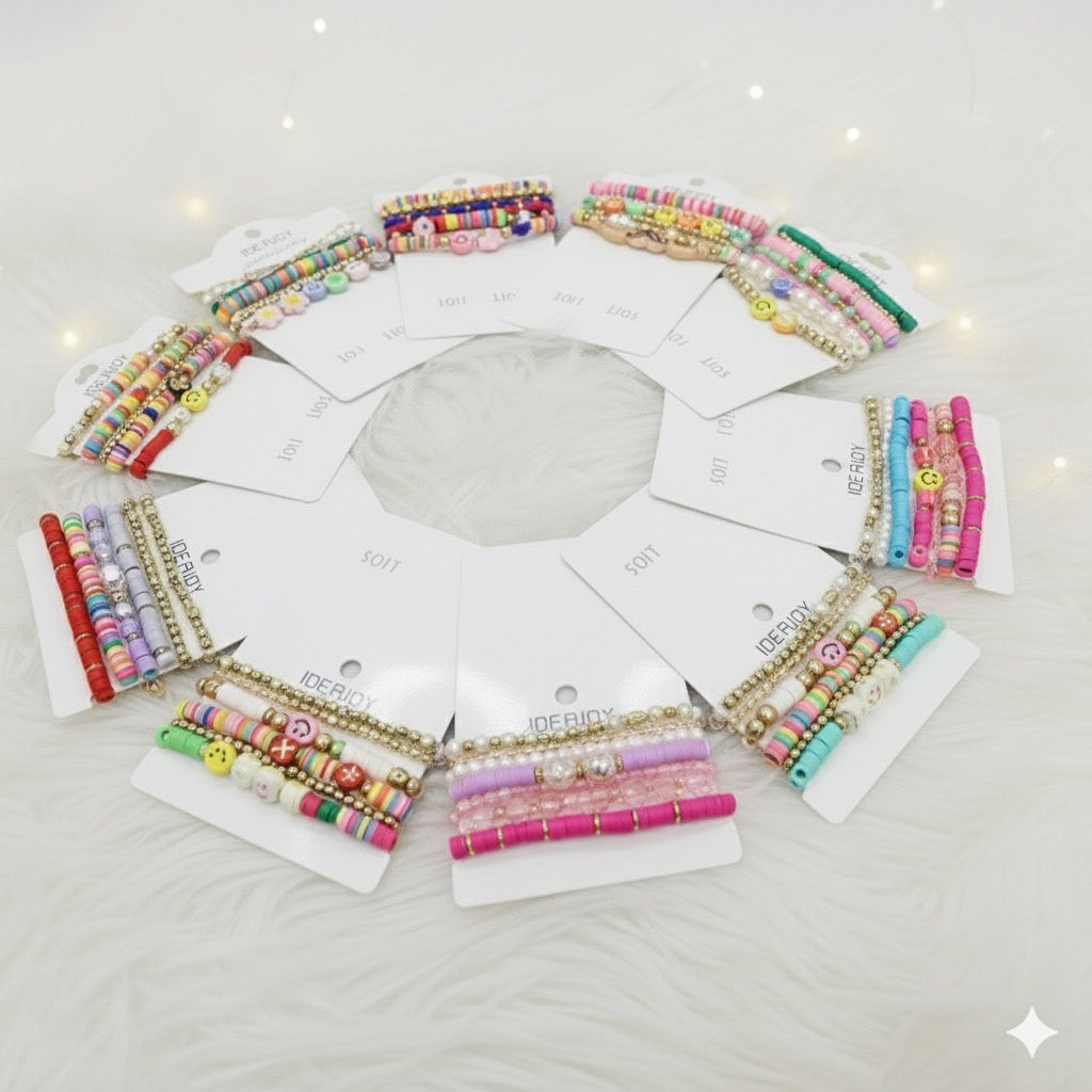 ✨ Korean funky Adjustable Bracelet – Set of 5 | Mix Designs & Colors