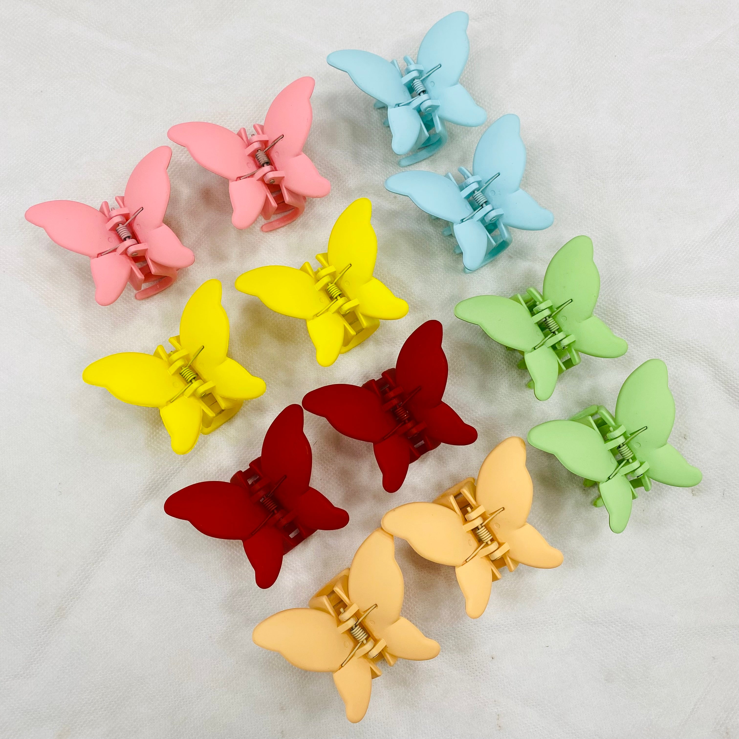 🦋Butterfly Hair Clips – Mix Colors | Wholesale Pack of 12