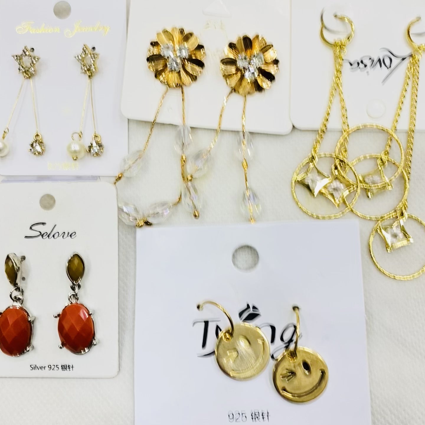 ✨ Imported Korean Earrings – 1Kg Box | 120 Mix Designs 💎
